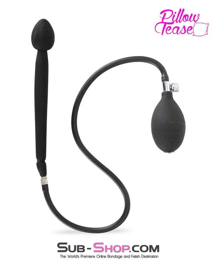 Moonwell Male Sex Toys 7344M Vibro Ball Inflatable Silicone Plug with Removeable Hose Pump