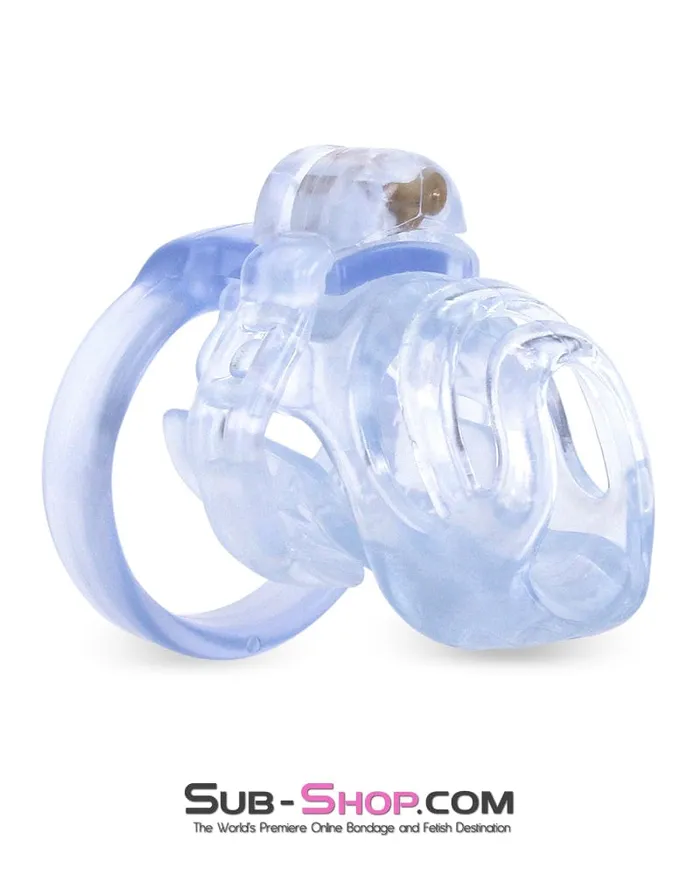 Moonwell Male Sex Toys 9336M Short Clear Male Chastity with Optional Prince Albert Insert