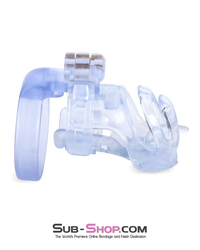 Moonwell Male Sex Toys 9336M Short Clear Male Chastity with Optional Prince Albert Insert