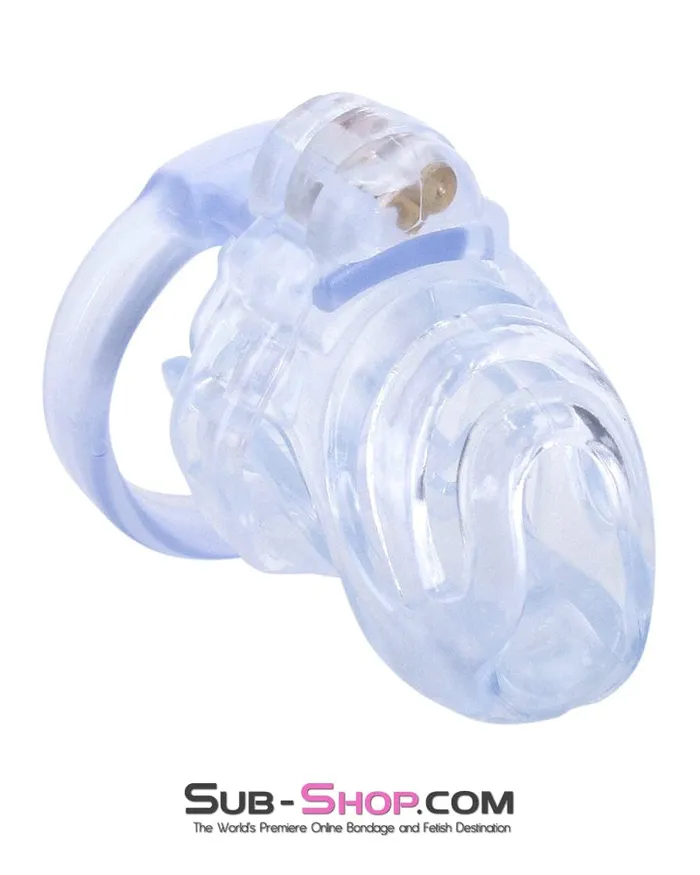 Moonwell Male Sex Toys 9336M Short Clear Male Chastity with Optional Prince Albert Insert