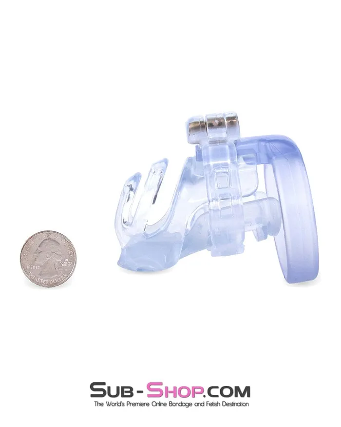 Moonwell Male Sex Toys 9336M Short Clear Male Chastity with Optional Prince Albert Insert