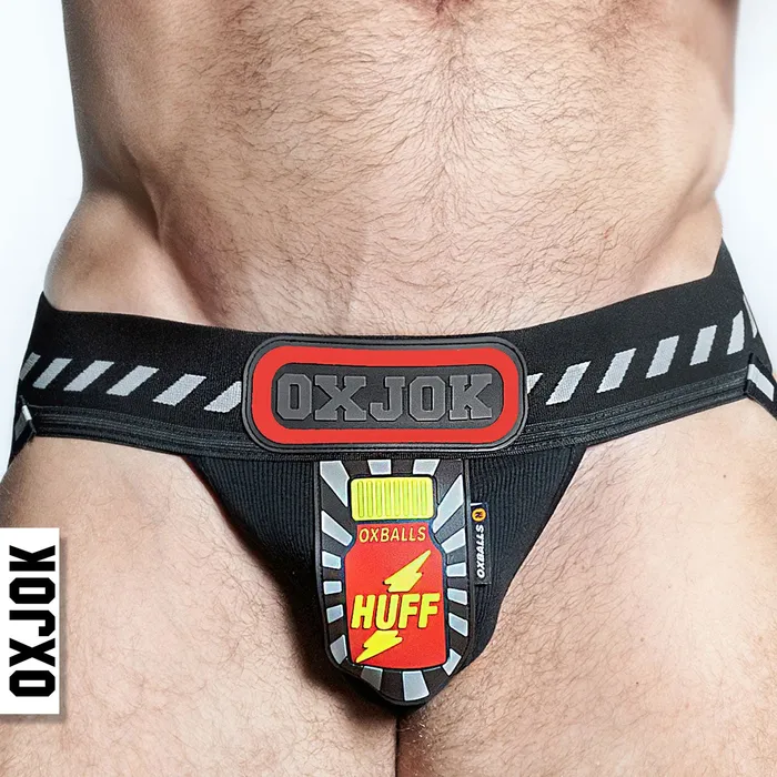 OXJok Anal Pjock 3d Rubber Patch Pouch Blackred Xl
