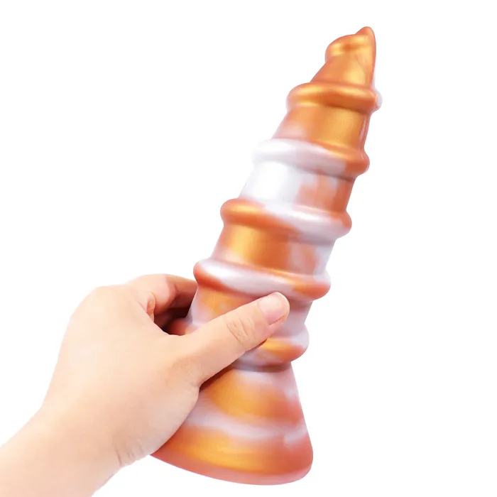 Anal Lurevibe AIMITEX Gold Silicone Screw Super Thick Penis Butt Plug Anal Sex Toy