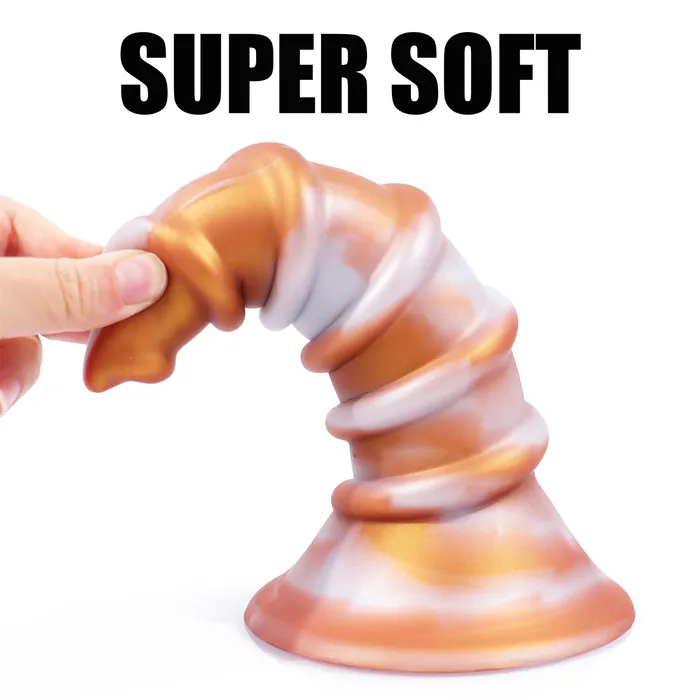 Anal Lurevibe AIMITEX Gold Silicone Screw Super Thick Penis Butt Plug Anal Sex Toy