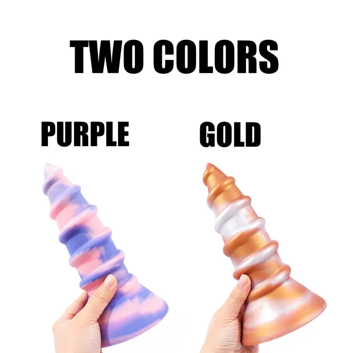 Anal Lurevibe AIMITEX Gold Silicone Screw Super Thick Penis Butt Plug Anal Sex Toy