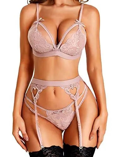 Couples wesweetie RSLOVE Women Lingerie Sets with Garter Belt 3 Piece Lace Teddy Babydoll Bodysuit Couples wesweetie RSLOVE Women Lingerie Sets with Garter Belt 3 Piece Lace Teddy Babydoll Bodysuit