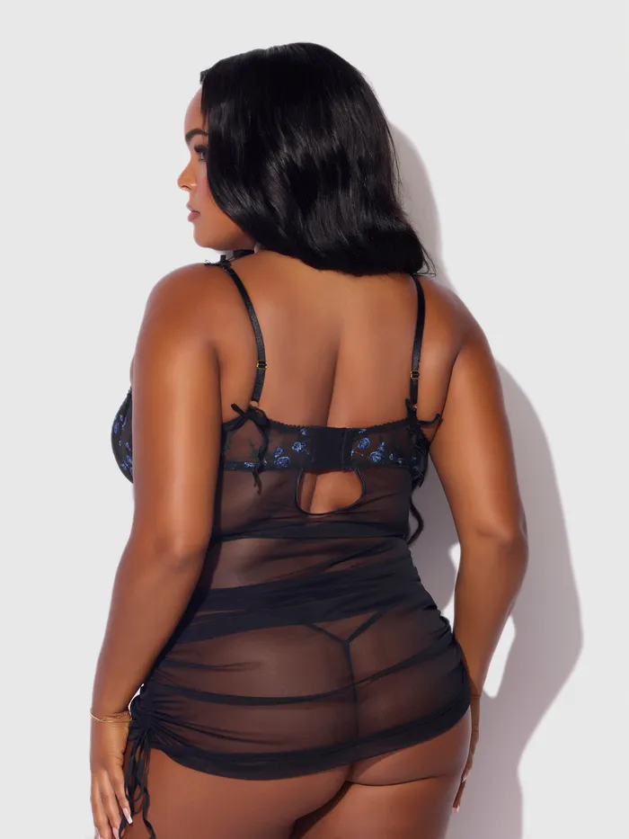 Fredericks of Hollywood Harlow Embroidered Stretch Mesh Chemise Vibrators Fredericks of Hollywood Harlow Embroidered Stretch Mesh Chemise Vibrators