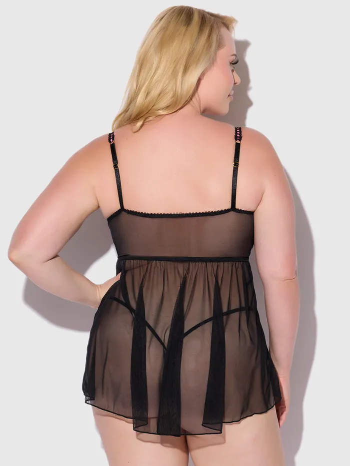 Fredericks of Hollywood Vibrators Harlow Embroidered Mesh Elastic Longline Babydoll Fredericks of Hollywood Vibrators Harlow Embroidered Mesh Elastic Longline Babydoll