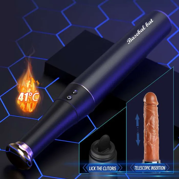 Lurevibe Female Sex Toys Baseball Automatic Telescopic Dildo With Tongue Licking And Heating Function
