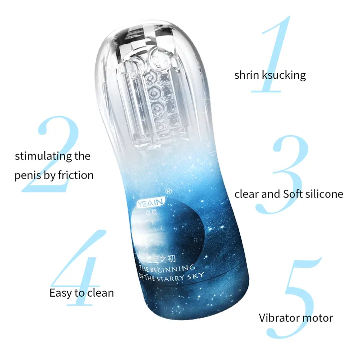 Lurevibe Male Sex Toys Lurevibe Ransparent Sucking Vibrating Airplane Cup Automatic Male Trainer