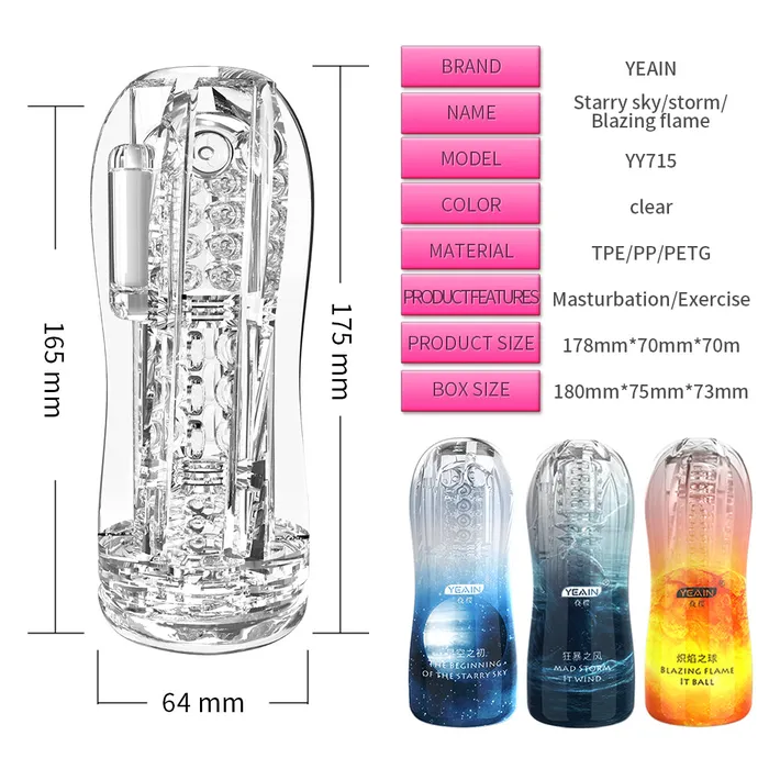 Lurevibe Male Sex Toys Lurevibe Ransparent Sucking Vibrating Airplane Cup Automatic Male Trainer