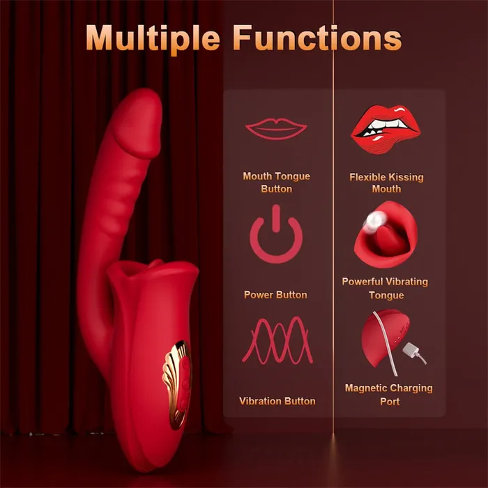 Lurevibe Rose Muncher Mouth Shaped Lip Biting Vibrator With G Spot Vibrator Lurevibe Female Sex Toys Lurevibe Rose Muncher Mouth Shaped Lip Biting Vibrator With G Spot Vibrator Lurevibe Female Sex Toys
