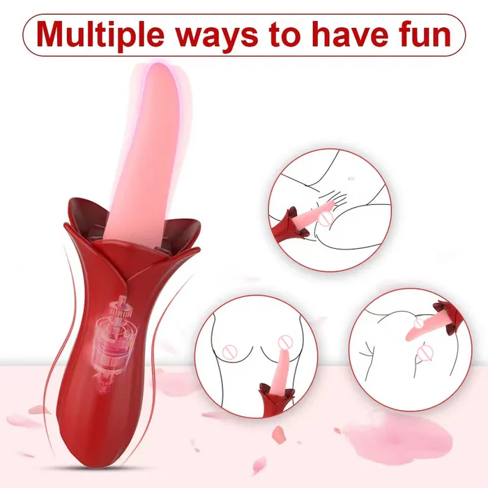 Lurevibe Rose Tongue Vibrating Stick Vaginal Licking Clitoris Stimulator Lurevibe Female Sex Toys Lurevibe Rose Tongue Vibrating Stick Vaginal Licking Clitoris Stimulator Lurevibe Female Sex Toys