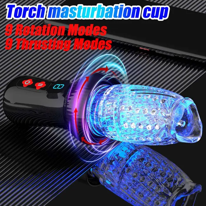 Male Sex Toys Lurevibe Lurevibe Gawk Gawk 6000 40 Version Torch 9 9 Thrusting Rotating Penis Stroker Male Rose Toy