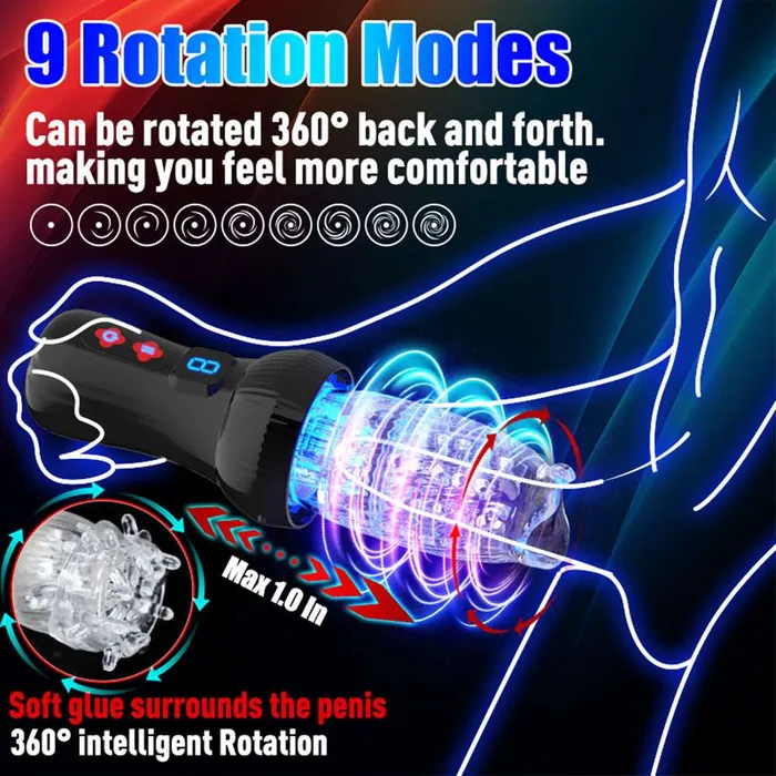 Male Sex Toys Lurevibe Lurevibe Gawk Gawk 6000 40 Version Torch 9 9 Thrusting Rotating Penis Stroker Male Rose Toy