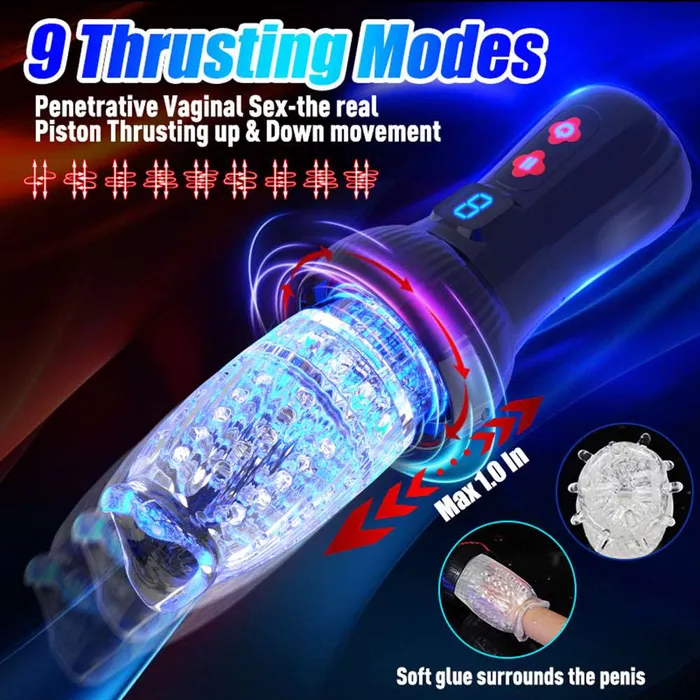 Male Sex Toys Lurevibe Lurevibe Gawk Gawk 6000 40 Version Torch 9 9 Thrusting Rotating Penis Stroker Male Rose Toy