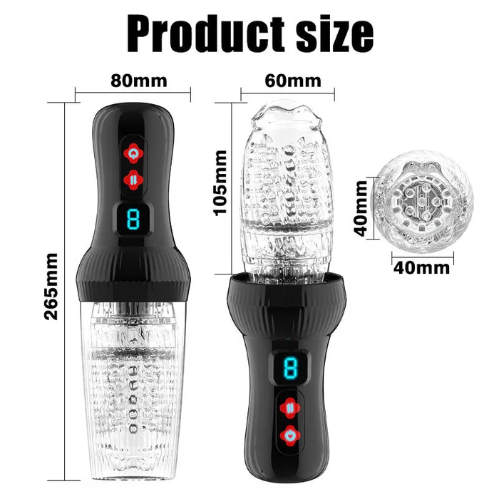 Male Sex Toys Lurevibe Lurevibe Gawk Gawk 6000 40 Version Torch 9 9 Thrusting Rotating Penis Stroker Male Rose Toy