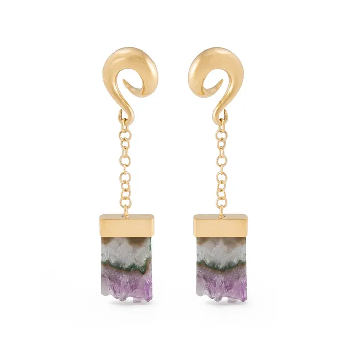 0g Amethyst Waterfall Gold Plated Spiral Plug Earrings Price Per 2 Elementals Organics Anal 0g Amethyst Waterfall Gold Plated Spiral Plug Earrings Price Per 2 Elementals Organics Anal