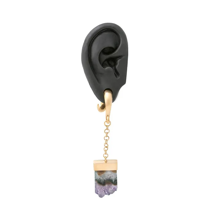 0g Amethyst Waterfall Gold Plated Spiral Plug Earrings Price Per 2 Elementals Organics Anal