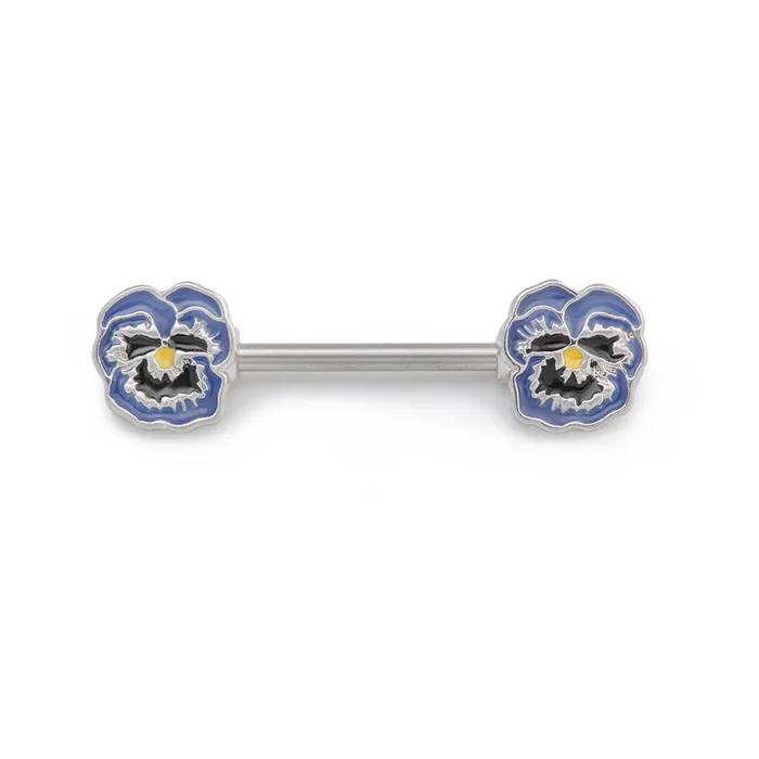 14g 144mm Purple Pansies Nipple Barbell Price Per 1 Painful Pleasures Vibrators 14g 144mm Purple Pansies Nipple Barbell Price Per 1 Painful Pleasures Vibrators
