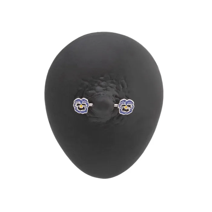 14g 144mm Purple Pansies Nipple Barbell Price Per 1 Painful Pleasures Vibrators