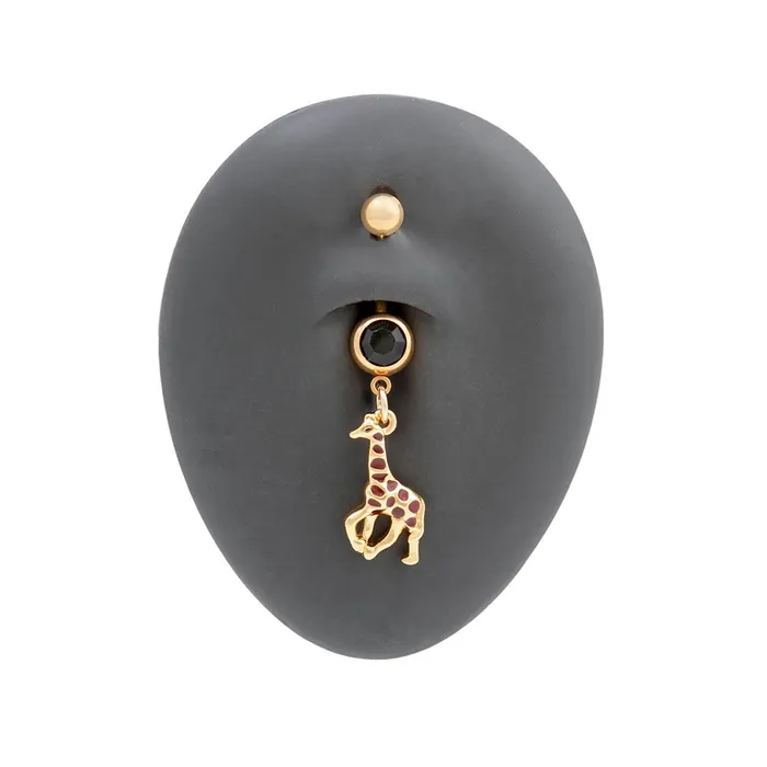 14g 38 PVD Gold African Giraffe Belly Button Ring Painful Pleasures Male Sex Toys