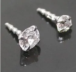 14g 516 Bioplastic Labret with 14kt White Gold Prong Set Gem Painful Pleasures Female Sex Toys