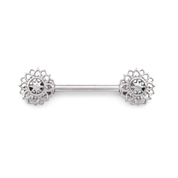 14g 916 Geometric Sunflower Steeel Nipple Barbell Price Per 1 Painful Pleasures Nipple Clitoral Toys