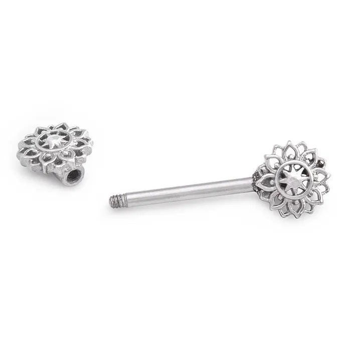 14g 916 Geometric Sunflower Steeel Nipple Barbell Price Per 1 Painful Pleasures Nipple Clitoral Toys