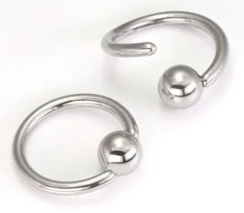 14g Fixed Bead Stainless Steel Ring Annealed Painful Pleasures Male Sex Toys