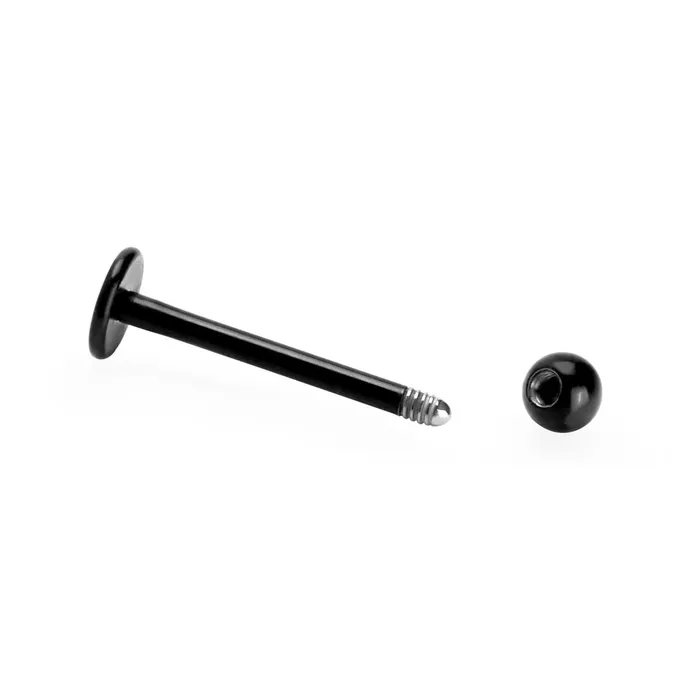 16g Externally Threaded PVD Black Titanium Labret Post w Ball Price Per 1 Painful Pleasures Anal