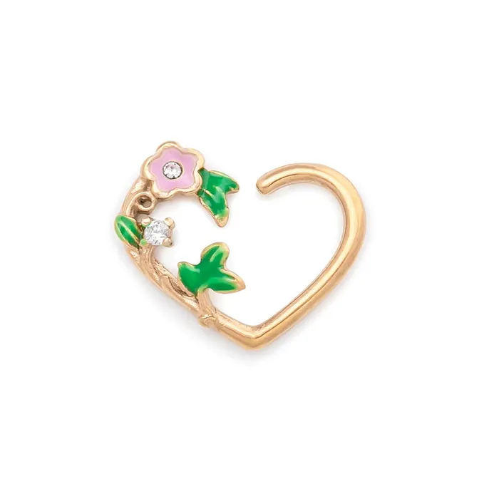 16g Floral Vine PVD Gold Bendable Heart Ear Jewelry Price Per 2 Painful Pleasures Vibrators