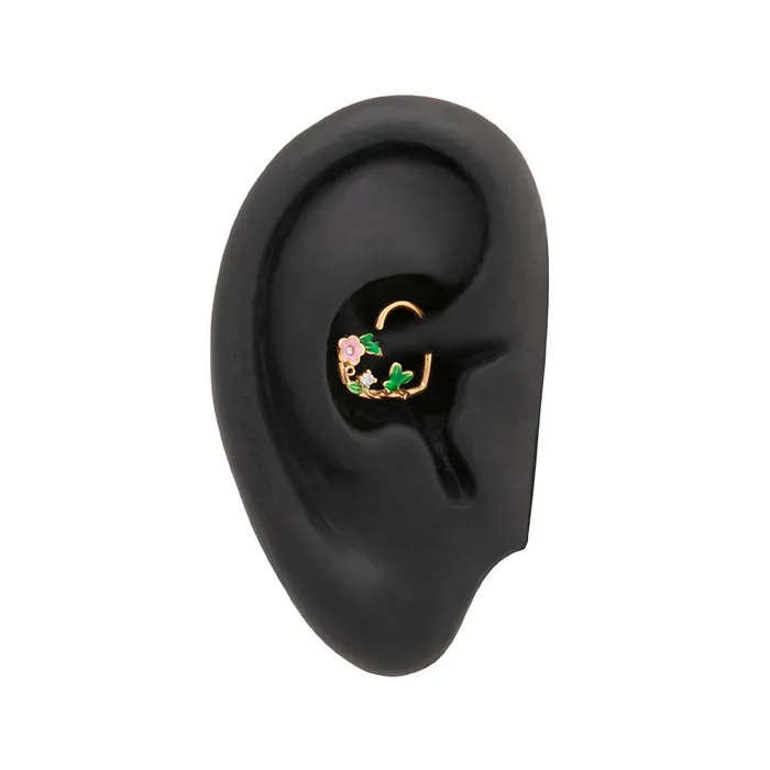 16g Floral Vine PVD Gold Bendable Heart Ear Jewelry Price Per 2 Painful Pleasures Vibrators