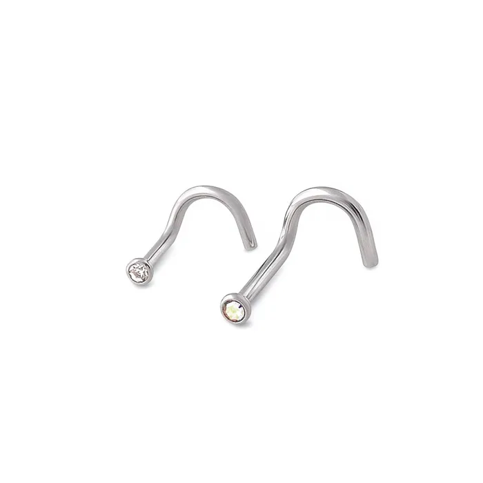 18g Bezel Set Jeweled Martini Glass Nose Screw Price Per 1 Painful Pleasures Anal