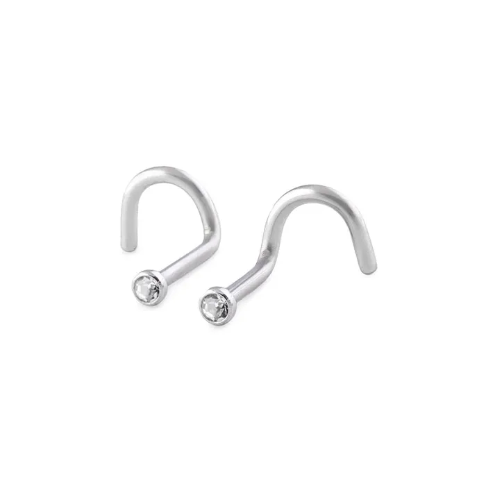 18g Bezel Set Jeweled Martini Glass Nose Screw Price Per 1 Painful Pleasures Anal
