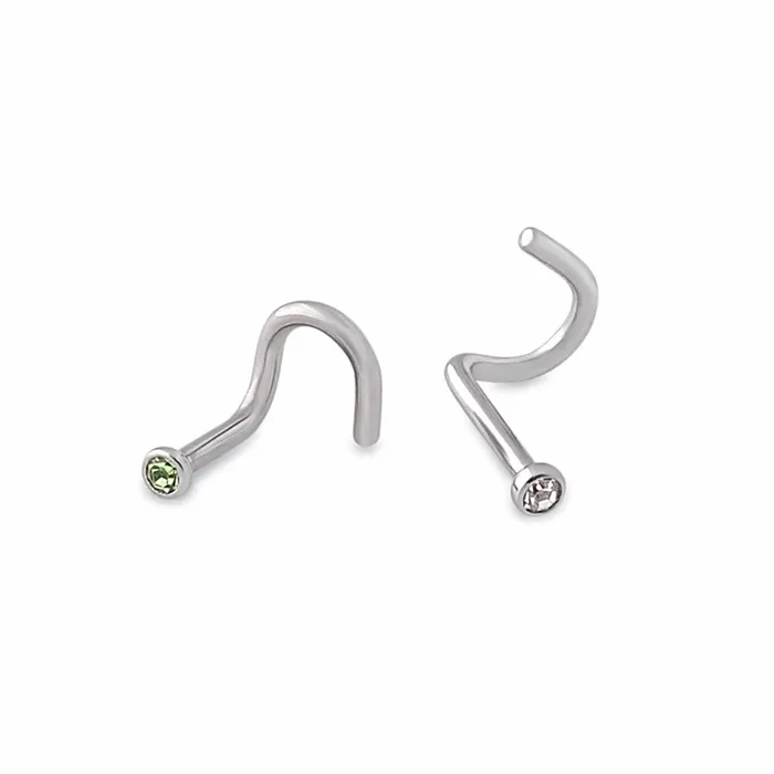 18g Bezel Set Jeweled Martini Glass Nose Screw Price Per 1 Painful Pleasures Anal