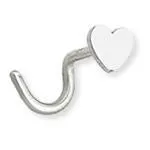 18G STEEL HEART NOSTRIL SCREW NOSE RINGS Painful Pleasures Anal