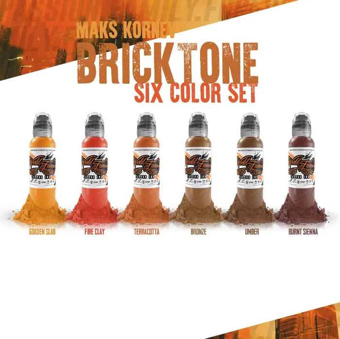 6 bottle Maks Bricktone Set World Famous Tattoo Ink Pick Size World Famous Male Sex Toys