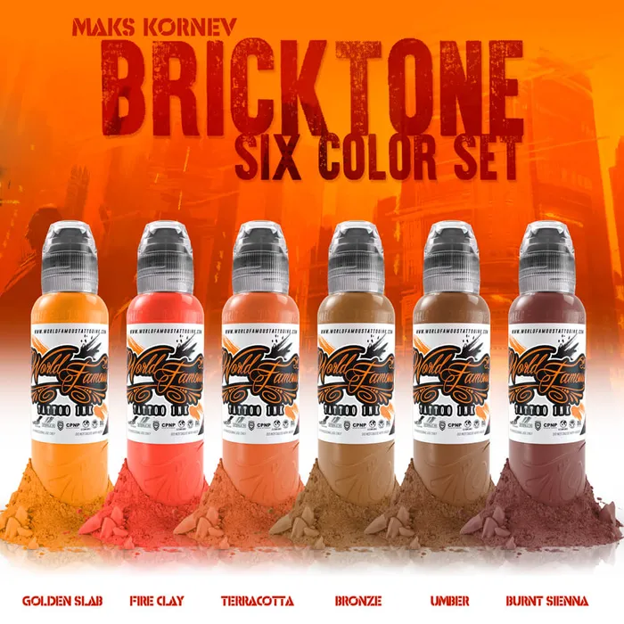 6 bottle Maks Bricktone Set World Famous Tattoo Ink Pick Size World Famous Male Sex Toys