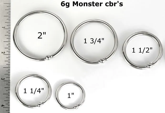 6g Stainless Steel Captive Bead Ring with Snap Fit and Tension Ball Painful Pleasures Male Sex Toys