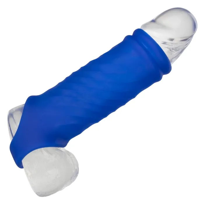 Admiral Blue Silicone Wave Penis Extension with Ball Strap CalExotics Male Sex Toys Admiral Blue Silicone Wave Penis Extension with Ball Strap CalExotics Male Sex Toys