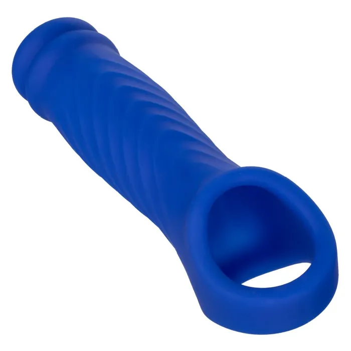 Admiral Blue Silicone Wave Penis Extension with Ball Strap CalExotics Male Sex Toys