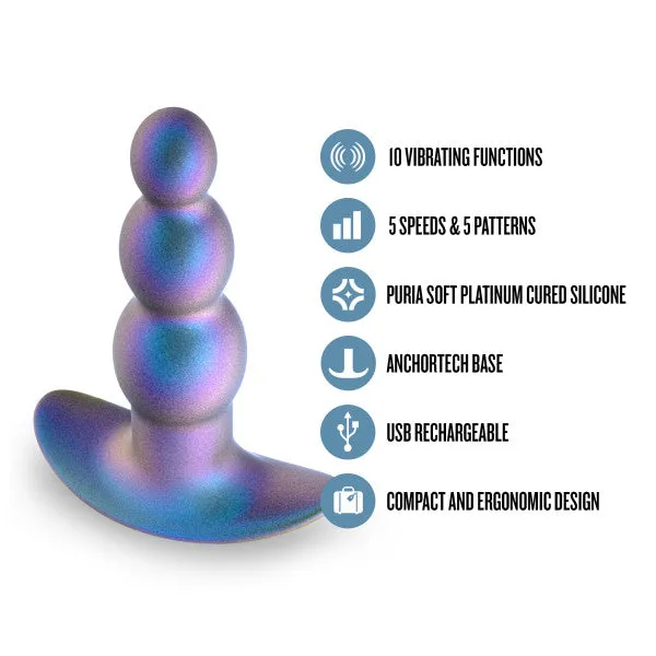 Anal Blush Expedition Beaded Vibrating Silicone Butt Plug