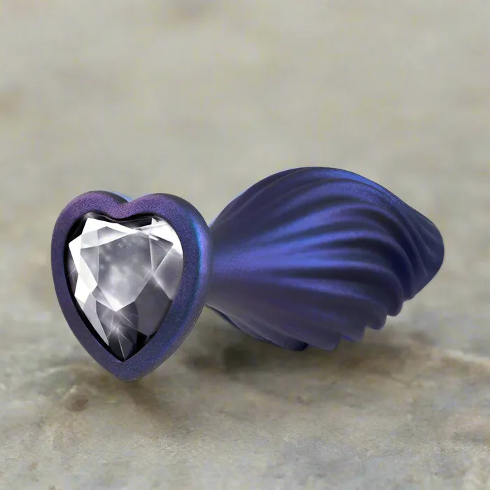 Anal Blush Matrix Swirl Bling Butt Plug with Sparkly Heart Base