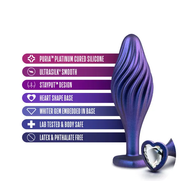 Anal Blush Matrix Swirl Bling Butt Plug with Sparkly Heart Base