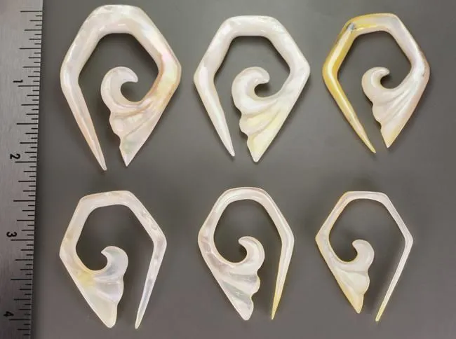 Anal Elementals Organics Mother of Pearl BOXY Hanger Organic Jewelry 2mm 8mm Price Per 1