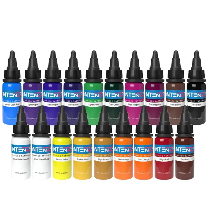 Anal Intenze Basic 12oz Color Set Intenze Tattoo Ink 19 Bottles