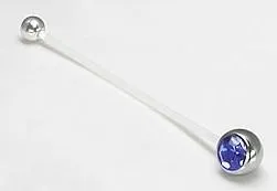 Anal Painful Pleasures 14g 2 Dark Blue Jeweled Pregnancy Belly Button Ring