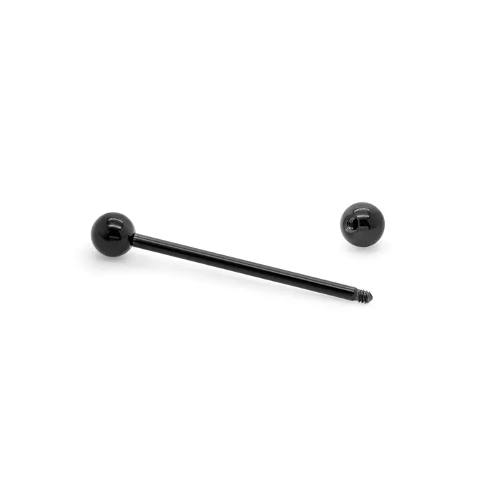 Anal Painful Pleasures 14g Externally Threaded PVD Black Titanium Straight Barbell Price Per 1