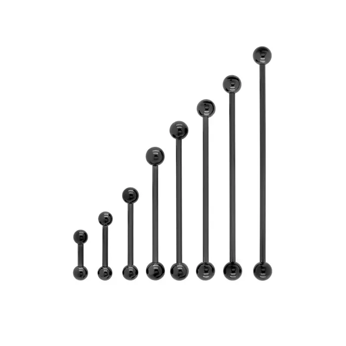 Anal Painful Pleasures 14g Externally Threaded PVD Black Titanium Straight Barbell Price Per 1